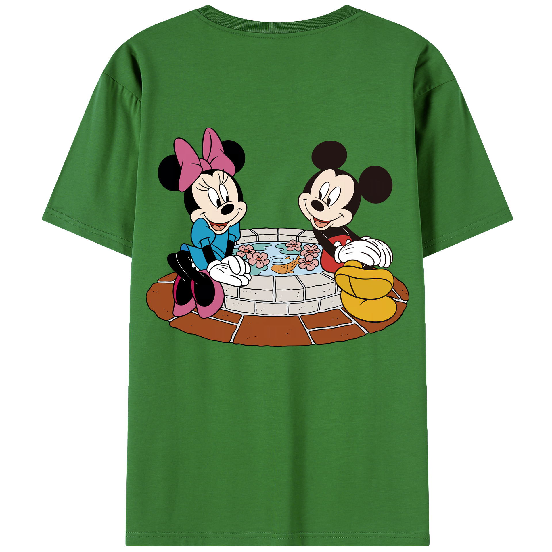 ミッキーマウス Mickey Mouse レディース半袖Tシャツ(バックプリント)